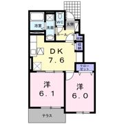 ヴィラ ヒルズ Aの間取り画像