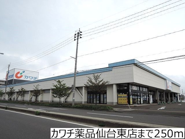 近くのカワチ薬品仙台東店まで250m（徒歩4分）