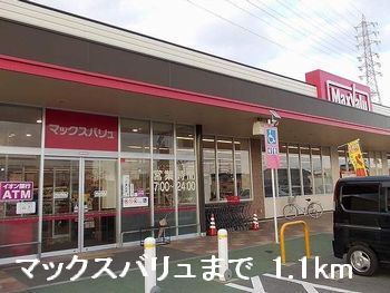 近くのマックスバリュまで1,100m（徒歩14分）