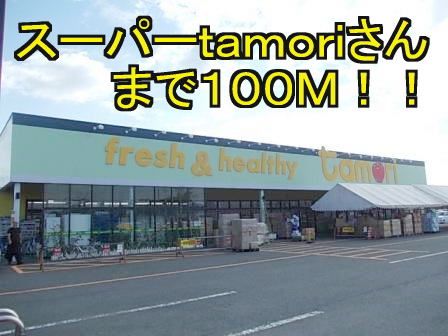 近くのスーパータモリまで100m（徒歩2分）