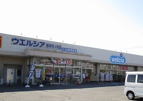 近くのウエルシア那珂竹ノ内店まで800m(徒歩10分)
