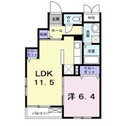 イーエックス フラットの間取り画像