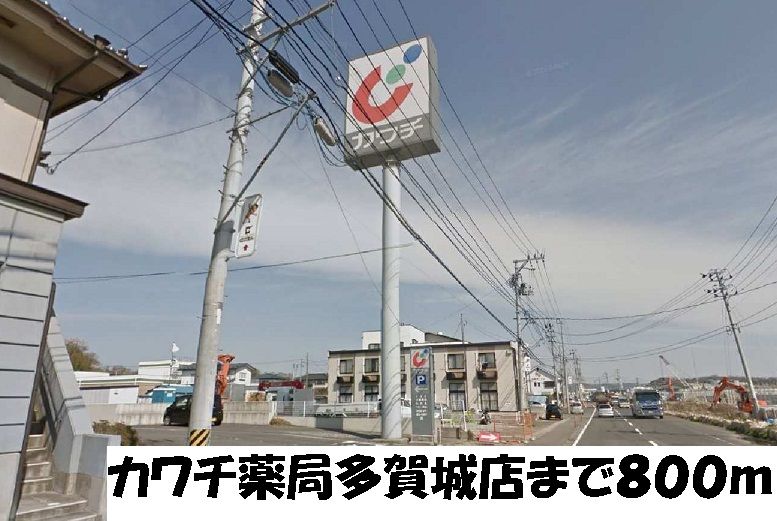 近くのカワチ薬局多賀城店まで800m（徒歩10分）