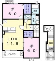 ヒューマン下河原Bの間取り画像