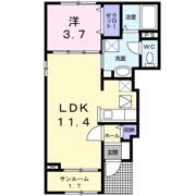 ワイズ アドニス Ⅱの間取り画像