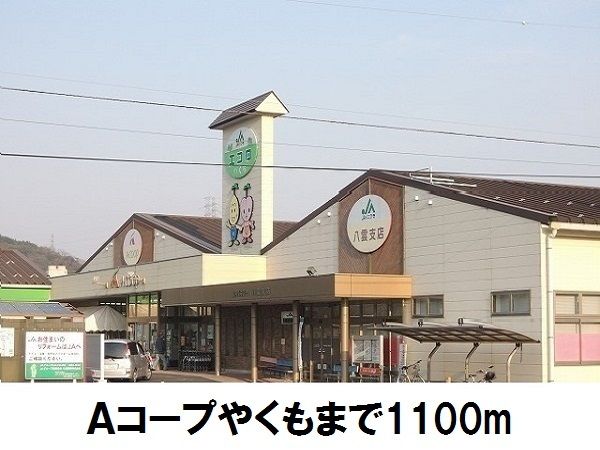 近くのＡコープやくもまで1,100m（徒歩14分）