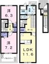 パーシモン北野の間取り画像