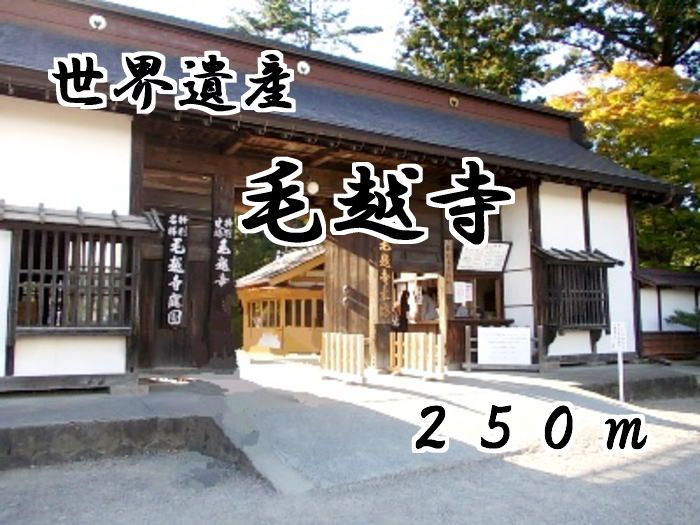 近くの毛越寺まで250m（徒歩4分）