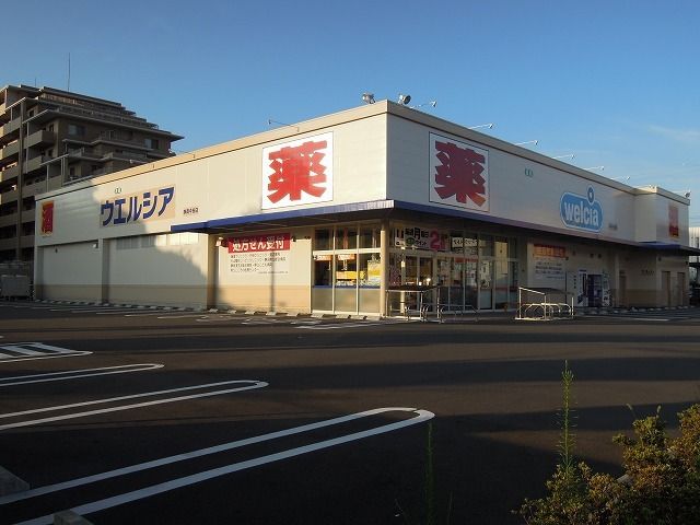 近くのウエルシア静岡中田店まで850m（徒歩11分）