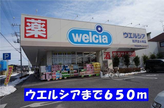 近くのウエルシア松戸古ヶ崎店まで650m（徒歩9分）