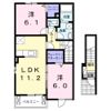 プラシードK．K Bの間取り画像