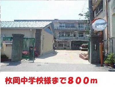 近くの枚岡中学校様まで800m（徒歩10分）