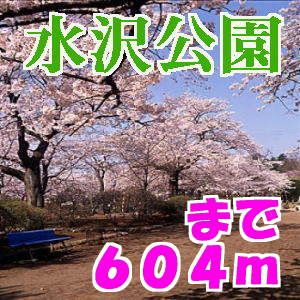近くの水沢公園まで604m(徒歩8分)