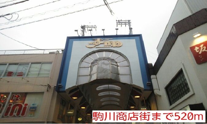 近くの駒川商店街まで520m(徒歩7分)