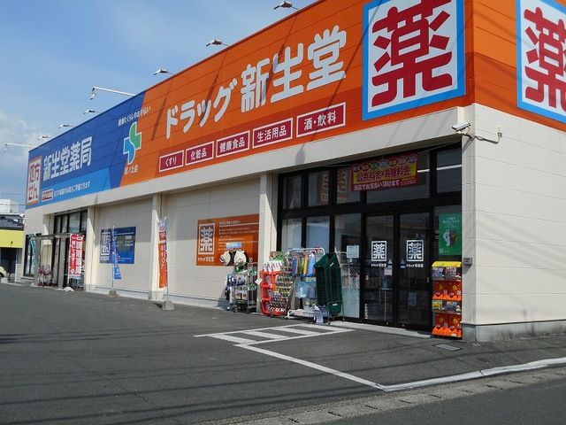近くのドラッグ新生堂尾ノ上店まで300m（徒歩4分）