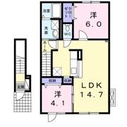 パレス吉元Ⅵの間取り画像