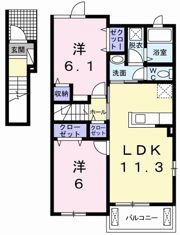リヴェールコートⅢの間取り画像