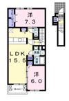 アンジュⅢの間取り画像