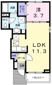 サンワハイツ・Fの間取り画像