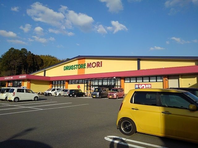 近くのドラッグストアモリ田島店まで410m（徒歩6分）