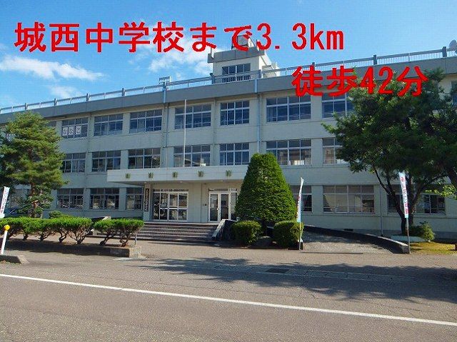 近くの城西中学校まで3,300m（徒歩42分）