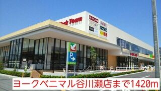 近くのヨークベニマル谷川瀬店まで1,420m（徒歩18分）