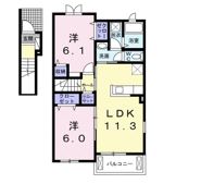 リヴァー サイド ヴィラ Aの間取り画像