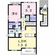 フラン ウエスト Bの間取り画像