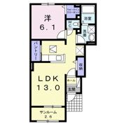 パストラル大月 Bの間取り画像