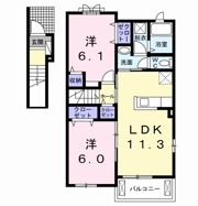 クロス ウイング Ⅱの間取り画像