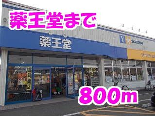 近くの薬王堂まで800m（徒歩10分）