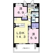 ディアコート中臣の間取り画像