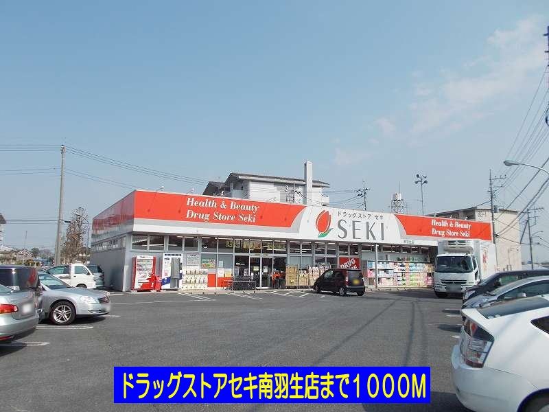 近くのドラッグストアセキ南羽生店まで1,000m（徒歩13分）