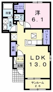 カーサプラシード Cの間取り画像