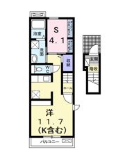 プレヴェール笹沖Bの間取り画像