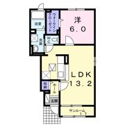 ウエスト プリムローズAの間取り画像