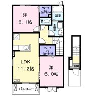 ラヴァーズ Hの間取り画像