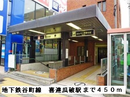 近くの地下鉄谷町線喜連瓜破駅まで450m（徒歩6分）