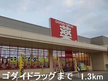 近くのゴダイドラッグまで1,300m(徒歩17分)