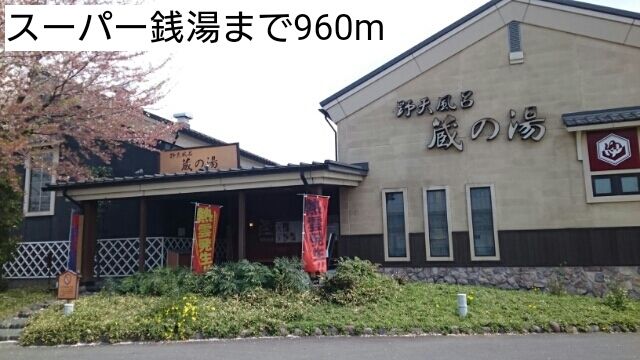 近くのスーパー銭湯まで960m（徒歩12分）