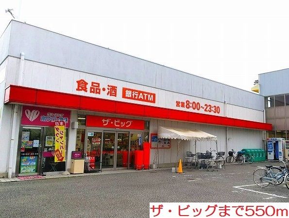 近くのザ・ビッグまで550m（徒歩7分）