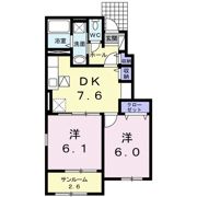 フィオーレ Ⅱの間取り画像