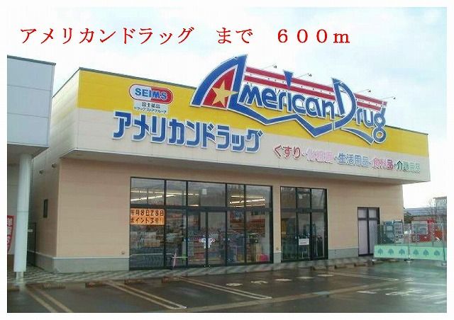 近くのアメリカンドラッグまで600m（徒歩8分）