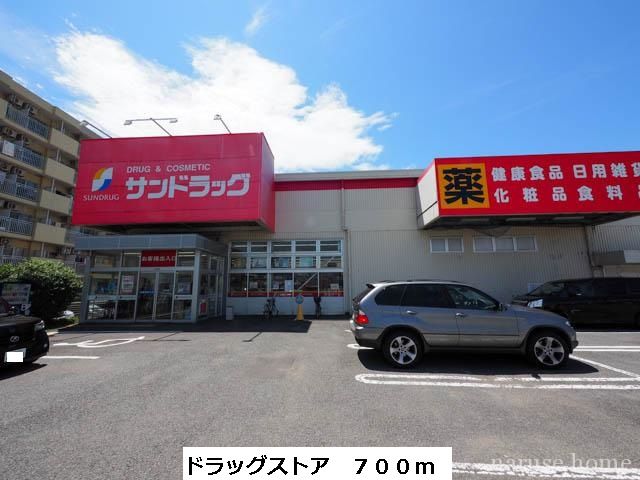 近くのドラッグストアまで700m（徒歩9分）