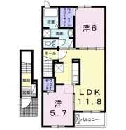 ベレット万願寺Ⅱの間取り画像