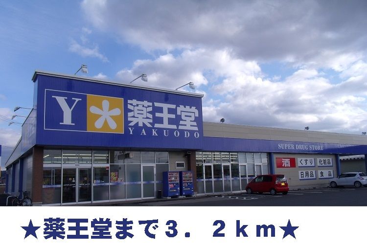 近くの薬王堂まで3,200m（徒歩40分）