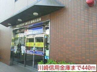 近くの川崎信用金庫まで440m（徒歩6分）