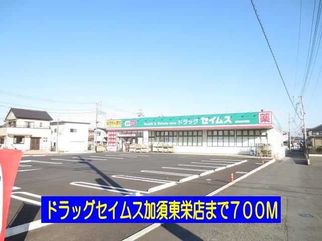 近くのドラッグセイムス加須東栄店まで700m(徒歩9分)