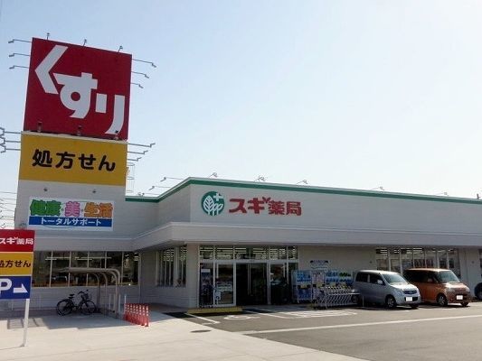 近くのスギ薬局寺津店まで550m(徒歩7分)