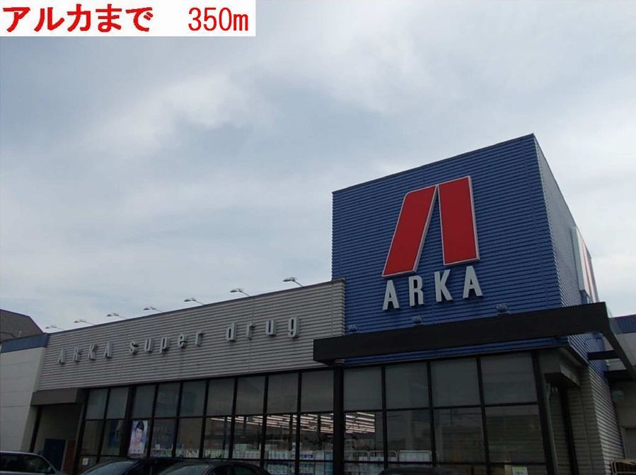 近くのアルカドラッグまで350m（徒歩5分）